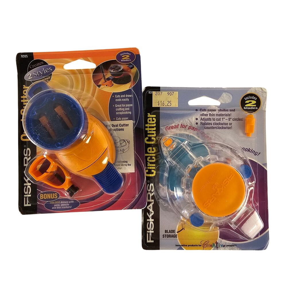 Fiskars Circle Cutter & Oval Cutter Scrapbooking Craft Tools NIP Lot of 2